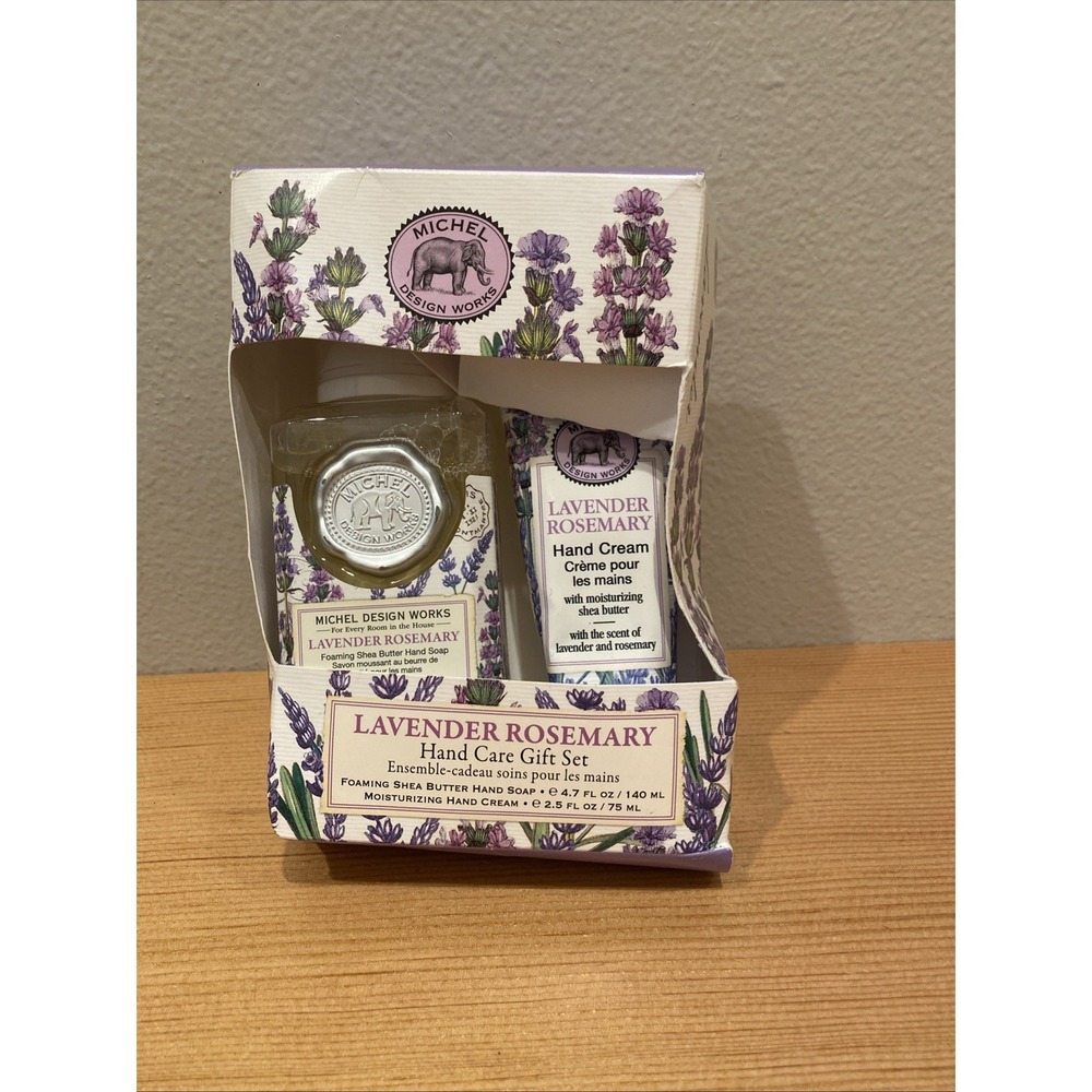 Michel Design Works LAVENDER ROSEMARY HAND SOAP 4.7 Oz HAND CREAM 2.5 Oz SET-New